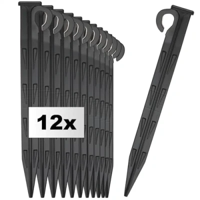 Abbildung von com four® 12x Erdnagel aus Kunststoff langlebiger und UV beständiger Bodenanker für Camping, Garten, Strand Heringe Outdoor