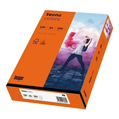 Abbildung von tecno Kopierpapier colors intensivorange DIN A4 120 g/qm 250 Blatt