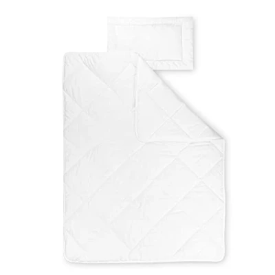 Abbildung von Ganzjahresbettdecke + Kopfkissen, Hygienika, 2 tlg, Hergestellt in Deutschland, Julius Zöllner, Füllung: DACRON Hollofil® von DuPont, Bezug: 65% Polyester, 35% Baumwolle, Decke mit Kissen, 100x135cm, Kissen 40x60cm und weitere Größen