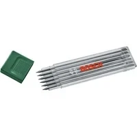Abbildung von Bosch Graphitminen HB, 6 Stück (Ersatzminen für Tieflochmarker Bleistift; Härte HB; 2,8 mm Durchmesser; Etui zur geschützten Aufbewahrung)