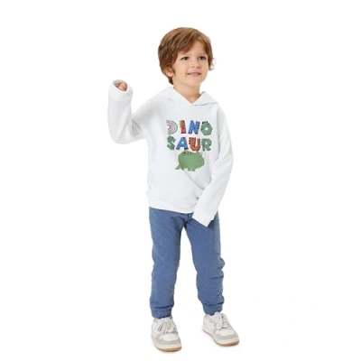 Abbildung von Koton Babyboy Hoodie Dinosaur Printed Brushed Interior Crew Neck Cotton