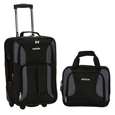 Abbildung von Rockland Ensemble Pivotante ABS Extensible De 2 PC 20/28 PO Koffer Set, 30 Liter, Schwarz/Grau
