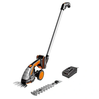 Abbildung von WORX 20V Akku Grasschere und Strauchschneider WG801E.3, PowerShare, 2 teiliges Klingen Set, 1x Teleskopstiel, Schnellwechselklinge, 2Ah