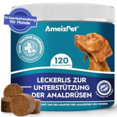 Abbildung von AmeizPet Hunde Weiche Leckerlis Analdrüsen Salbe für Hund, Hund Verdauungssnacks, 120
