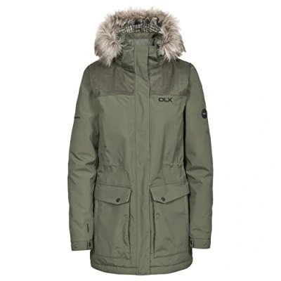 Abbildung von Trespass Damen Garner Wasserdichte DLX Regenjacke mit Abnehmbarer Kapuze, Grün (Moss), XXS