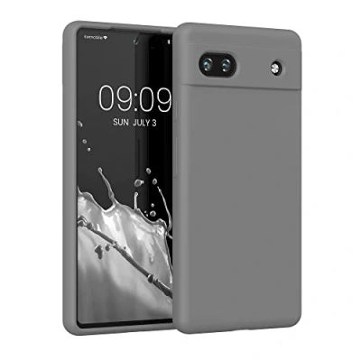 Abbildung von kwmobile Hülle kompatibel mit Google Pixel 6a Silikon Handy Case Handyhülle weiche Oberfläche kabelloses Laden Stone Dust
