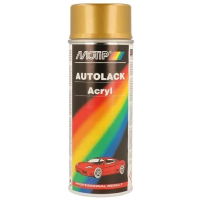 Abbildung von MOTIP 52250 Fahrzeug Kombinationslack 400ml Spraydose gold Kompakt weiß glänzend 12 ml