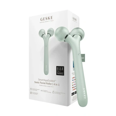 Abbildung von Geske SMARTAPPGUIDED Sonic Facial Roller 4 IN 1 Gesichtspflege Zubehör, Größe: One Size, Green