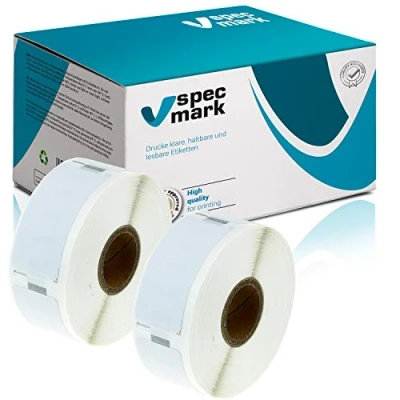 Abbildung von specmark 2 Etiketten Rollen kompatibel mit DYMO 11352 25mm x 54mm S0722520 500 Stück zu allen Etikettendruckern Label Writer 450 4XL Seiko SLP