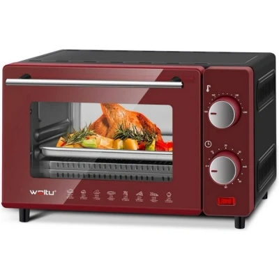 Abbildung von Woltu Minibackofen, 10 Liter, 650 Watt Pizzaofen Krümelblech mit Timer