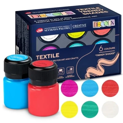 Abbildung von Decola Acryl textilfarbe Set 6x20 Ml Trendy Waschmaschinenfeste Stofffarben Hergestellt Von Nevskya Palitra