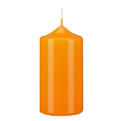 Abbildung von Stumpenkerzen Stumpen Kerzen Mandarin Orange 15 x Ø 7 cm, 6 Stück getauchte Spitzkopf in RAL Qualität
