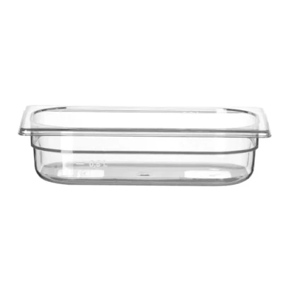 Abbildung von HENDI Gastronormbehälter, Temperaturbeständig von 40 bis 110C, Skalierung, Geruchs und geschmackneutral, 1,8L, Polycarbonat, GN 1/4, 265x162x(H)65mm, Transparent