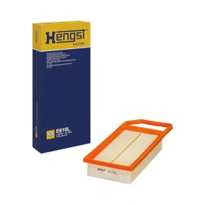 Abbildung von HENGST FILTER E610L Luftfilter 59 153 357 Filtereinsatz CITROËN: C5 3, II Schrägheck, III Kombi, PEUGEOT: 407 SW, Limousine, Coupe
