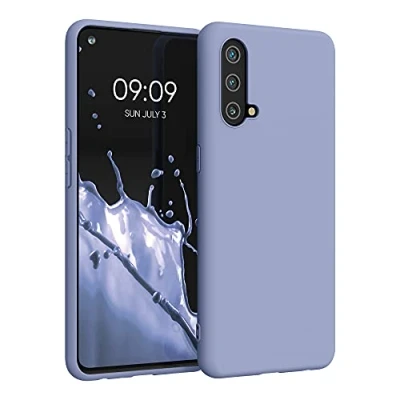 Abbildung von kwmobile Hülle kompatibel mit OnePlus Nord CE 5G weiches TPU Silikon Case Cover geeignet für kabelloses Laden Lavendelgrau