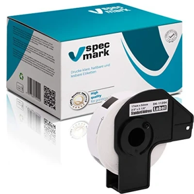 Abbildung von specmark 1 Rolle Einzeletiketten kompatibel mit Brother DK 11204 17mm x 54mm 400 Stück Etiketten für allen QL Etikettendruckern 570 700 800
