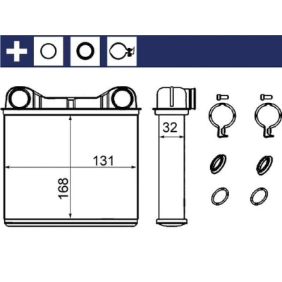 Abbildung von MAHLE ORIGINAL AH 238 000S Wärmetauscher mit Zubehör Dichtring, Schrauben, Spannelement
