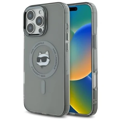 Abbildung von CG MOBILE Karl Lagerfeld KLHMP16LHLSCHK Hülle für iPhone 16 Pro 6.3&quot; Schwarz hardcase IML Metal Choupette Head