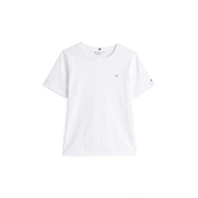 Abbildung von Tommy Hilfiger Contrast FLAG TEE Tshirt basic, Damen, Größe: Small, Optic white