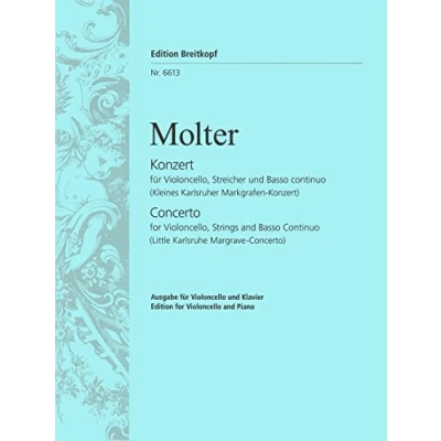 Abbildung von Violoncellokonzert C dur Kleines Karlsruher Markgrafen Konzert Ausgabe für Cello und Klavier (EB 6613)