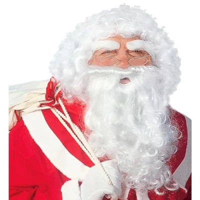 Abbildung von W WIDMANN MILANO Party Fashion L1519 Perücke Luxus Weihnachtsmann, grau, mit Bart und Schnurrbart, Augenbrauen, Nikolaus, Weihnachten, Karneval, Mottoparty