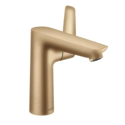Abbildung von hansgrohe Wasserhahn Talis E (wassersparende Armatur mit Auslauf Höhe 150mm und Zugstangen Ablaufgarnitur) Brushed Bronze