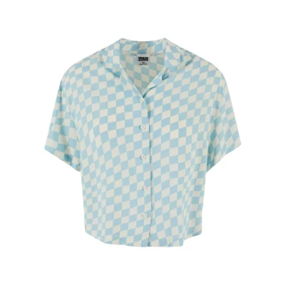 Abbildung von Urban Classics Hemdbluse, Damen, Größe: Large, Oceanbluecheck