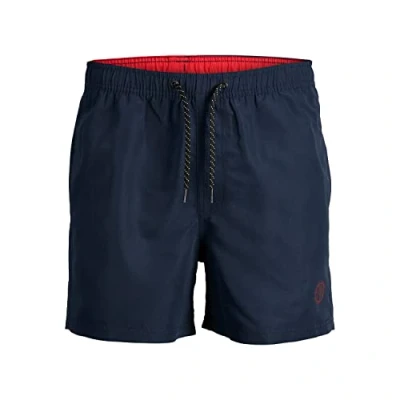 Abbildung von Jack &amp; Jones Jpstfiji Solid SN Badeshorts, Herren, Größe: 46, Navy blazer