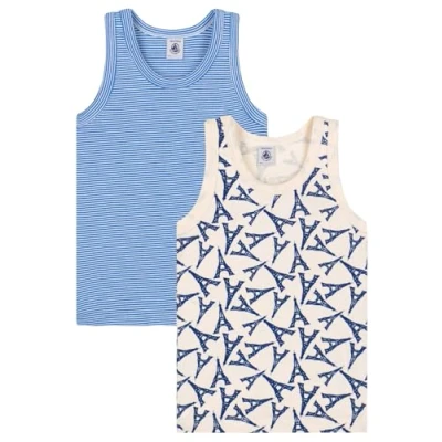 Abbildung von Petit Bateau Junior Debardeurs 2 PACK Unterhemd/shirt multicoloured für Kinder, Größe: 152, Multi coloured