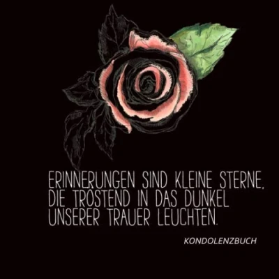 Abbildung von Erinnerungen sind kleine Sterne, die tröstend in das Dunkel unserer Trauer leuchten. Kondolenzbuch