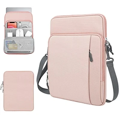 Abbildung von TiMOVO 13,3&quot; Tablet Hülle Kompatibel mit MacBook Air 2022 2018/Pro 2016, Galaxy Tab S9+, iPad Air/Pro 13/Pro 12.9 2022/2021/2020, Surface Pro 9/8, Multi Fächer Schutzhülle, Rosa