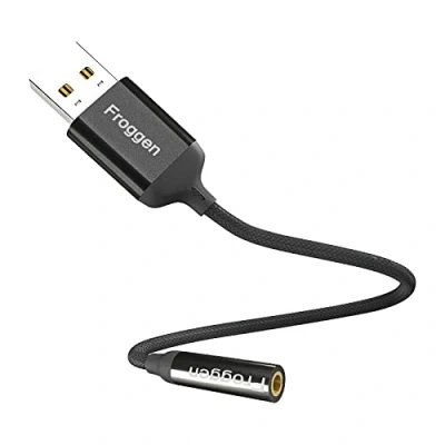 Abbildung von USB A auf 3.5mm Klinke Aux Adapter, Audio Headset Adapter TRRS Stereo Externe Soundkarte für PS4, (CTIA/OMTP Standard), Mikrofon, Laptop, PC