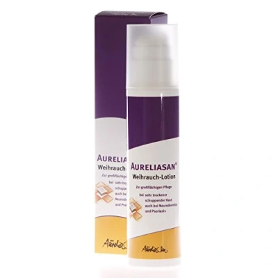 Abbildung von Weihrauch Lotion Aureliasan 200 ml zur großflächigen Pflege bei sehr trockener oder schuppender Haut auch therapiebegleitend Neurodermitis und Psoriasis
