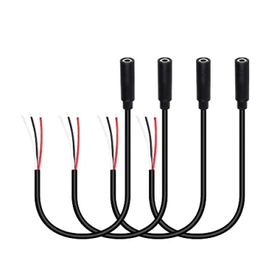 Abbildung von RIIEYOCA 4er Pack 3,5 mm Buchsenstecker auf blanken Draht, Stereo Audiokabel, 1/8 Zoll TRS 3 poliger Mono Open End Audioleitung, für installierte und reparierte Audiogeräte