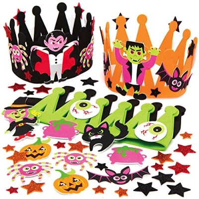 Abbildung von Baker Ross AX255 Halloween Krone Bastelsets, 3 Stück, Party Aktivitäten für Kinder, Gruselparty