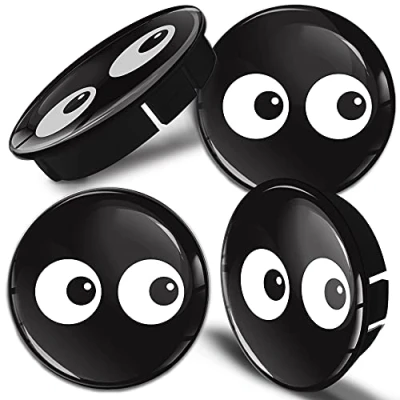 Abbildung von Biomar Labs® 4 x 60mm / 55mm Augen Schwarz Universal Kunststoff Nabenkappen Kappen Felgendeckel Radkappen Radnabendeckel Nabendeckel Auto Tuning C 18