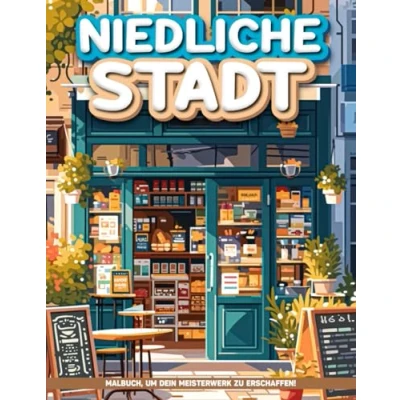 Abbildung von Niedliche Stadt Malbuch Für Erwachsene: Architektur Malvorlagen Erwachsene Zur Stressreduktion Und Achtsamkeit, Geschenke Erwachsene, Frauen.