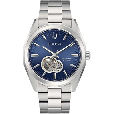 Abbildung von Bulova Herren Analog Mechanisch Uhr mit Edelstahl Armband 96A275, Silber
