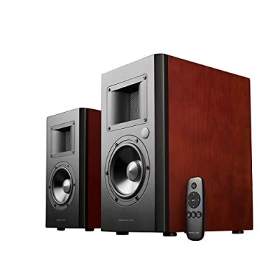 Abbildung von EDIFIER AIRPULSE A200 2.0 Studiomonitore (130W) mit Bluetooth V5.0 (aptX), Bändchen Hornhochtöner für präzise und klarste Höhen, vielseitige Anschlussmöglichkeiten, inkl. Fernbedienung