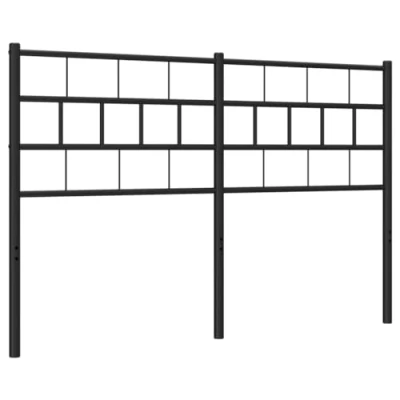 Abbildung von vidaXL Kopfteil, Bettkopfteil mit Metallbeinen, Betthaupt für Bett Metallbett Doppelbett, Bettzubehör Schlafzimmer, Schwarz 140cm Metall