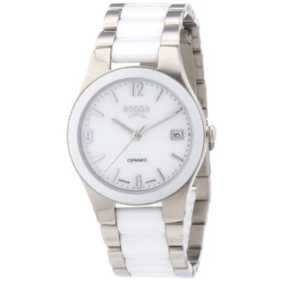 Abbildung von Boccia Quarzuhr 3189 01 Damenuhr Keramik Titanium 32mm 5ATM