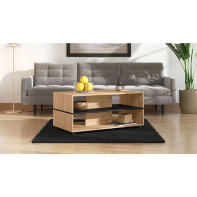 Abbildung von Home affaire Couchtisch &quot;Savio Kaffeetisch, 101 cm, in trendigen Farben, modern&quot;, mit Ablage, rechteckig, Artisan Eiche, ideal fuer kleine Räume