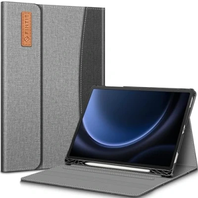 Abbildung von Fintie Hülle für Samsung Galaxy Tab S9 FE 10.9 Zoll/Tab 11 Zoll 2023 Tablet, Folio Schutzhülle mit Multi Winkel Betrachtung, S Pen Halter und Dokumentenfach, Auto Schlaf/Wach, Dunkelgrau