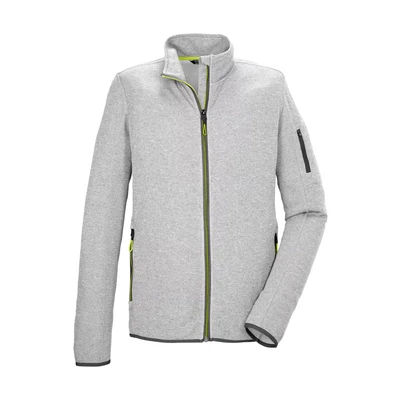 Abbildung von Killtec Strickjacke &quot;KOS 91 MN FLX JCKT&quot;, Melange Optik, Kinnschutz, verschließbare Taschen, Stretchkomfort