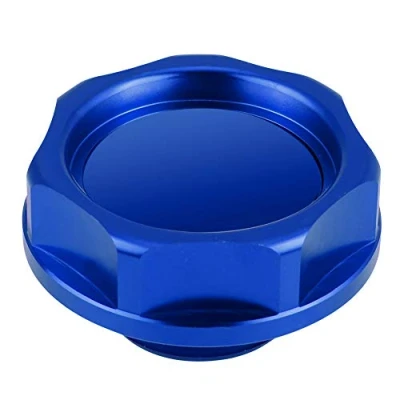 Abbildung von Ölabdeckung, Aluminiumlegierung Öleinfülldeckel Motor Tankdeckel für Auto(Blau)