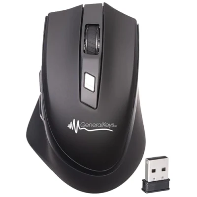 Abbildung von GeneralKeys Funkmaus: Optische Silent Funk Maus mit Akku, Nano Receiver, bis 1.600 DPI (PC Maus, PC Funkmaus)