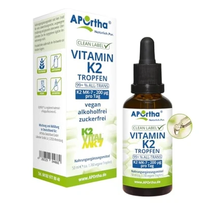 Abbildung von APOrtha® Vitamin K2 MK 7 Tropfen (K2VITAL®) vegane 50 ml