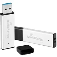 Abbildung von MediaRange USB 3.0 Hochleistungs Speicherstick 128GB Mini Flash Laufwerk mit hochwertigem Aluminium Gehäuse, externe Speichererweiterung Lesegeschwindigkeit von bis zu 220 MB/s, Farbe Silber