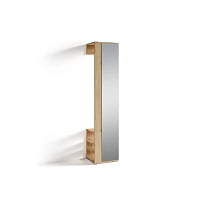 Abbildung von byLIVING Flurgarderobe Ben/Garderobe Artisan Eiche Optik hell braun mit Spiegel/Spiegelschrank für Flur Kleiderstange und Ablage/B 40, H 184, T 35 cm