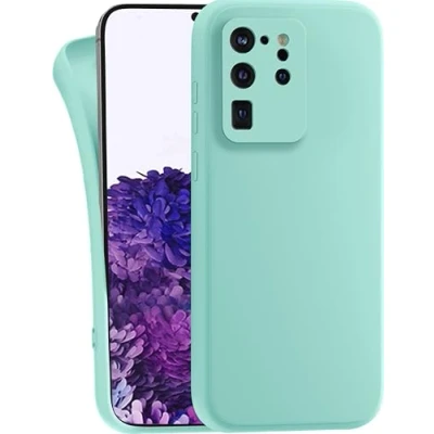 Abbildung von MyGadget Hülle kompatibel mit Samsung Galaxy S20 Ultra robuste Handyhülle TPU Case Slim Silikonhülle Back Cover Kratzfest Schutzhülle Matt Mint